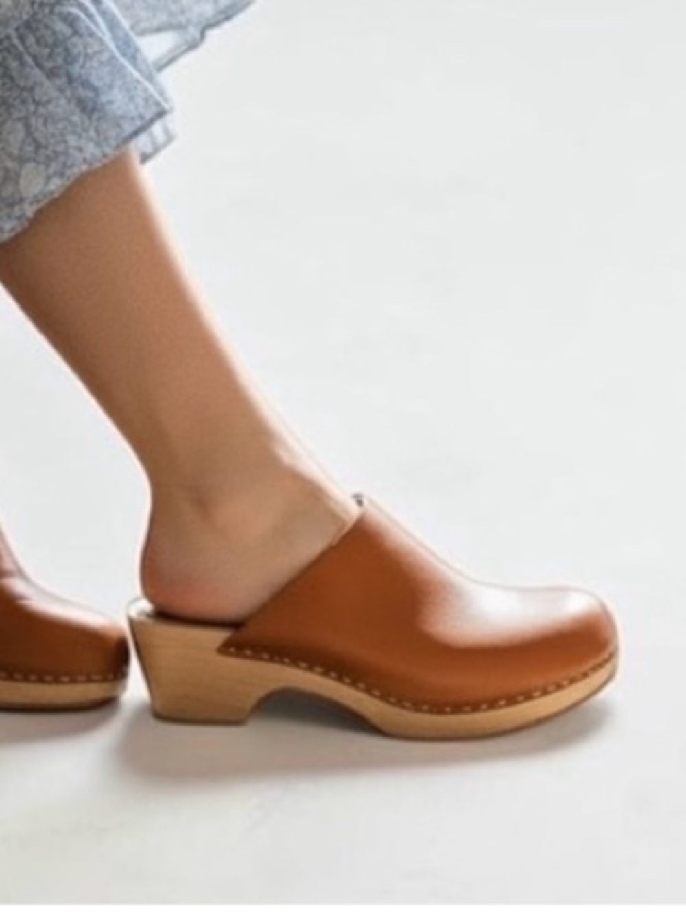 Doen Anouk Cognac Leather Mule Clogs